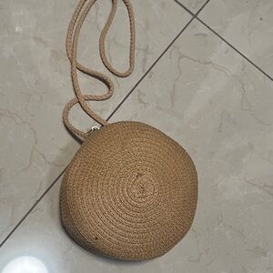 Round Tan Mini Bag